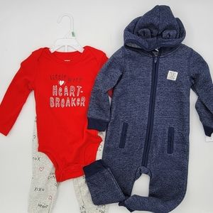 2 Carter"s Unisex One piece / 2 Piece overall and set sz 18m.